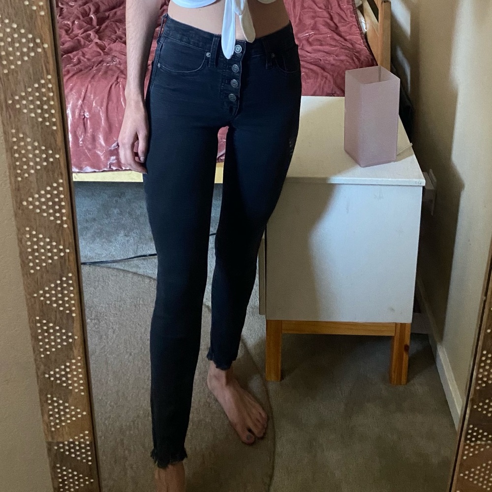 Madewell Mid Rise Button Up Skinny Jean